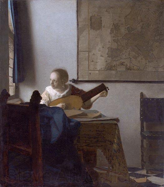 Johannes Vermeer Woman with a lute. France oil painting art